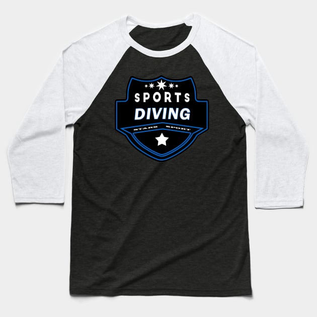 Sports Diving Baseball T-Shirt by Creative Has